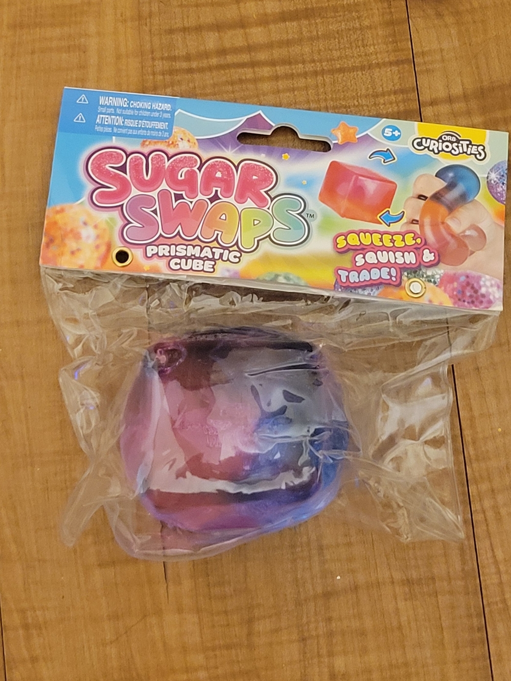 Sugar Swaps Prismatic Cube Squeeze Toy - Purple & Blue